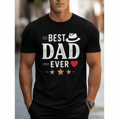 Best Dad Ever Vintage Graphic T-Shirt for Men, Father's Day Gift Tee, Funny Dad Shirt, Gift for Husband, Grandpa, Father Appreciation Present, Casual Crew Neck Top