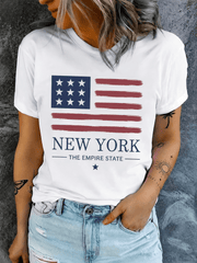 Black NYC American Flag Graphic T-Shirt – New York City Casual Streetwear Tee