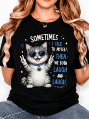 Casual Elegant Cartoon Cat With Fashion Glasses & Bell Graphic 1 Pcs Women's Plus Size T-Shirt Funny Oversized Graphic Short Sleeve Tee Novelty 100% cotton Shirt Casual Crew Neck Top 220g