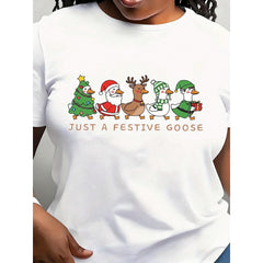Fest Goose Christmas Shirt, Matching Family Xmas Silly Goose Tee, Funny Duck T-Shirt, Santa Tree Snowman Elf Geese Fit Festival Cotton