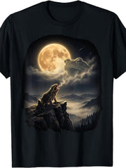 Frog Howling at The Moon Retro Wildlife Meme T-Shirt for Men Women, Funny Crew Neck Tee with Stylish Print, Casual Travel Clothing for Fashion Enthusiasts