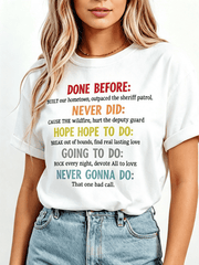 Fun Life Bucket List Slogan Graphic Tee, Colorful Text Casual Crewneck Short Sleeve Unisex Daily Wear T-Shirt