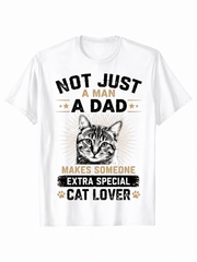 Funny Cat Dad Shirt for Men Cat Lover Graphic T-Shirt Cute Pet Lover Gift Tee Father's Day Cat Dad Casual Short Sleeve Top