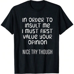 Funny Graphic T-Shirt for Men Women, Humorous Saying Shirt, Casual Crew Neck Short Sleeve Top, Novelty Gift, Soft Everyday Graphic Tee