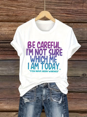 Funny Women's "I'm Not Sure Which Me I Am Today" T-Shirt | Pink Crew Neck Tee | Lightweight Casual Shirt | Humorous Gift for Ladies | Comfortable Fit