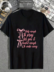 Holy Enough To Pray For You & Healed Enough To Walk Away T-Shirt Women's Graphic Tee Summer Outfits