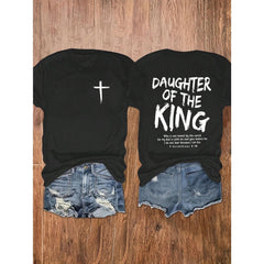 Jesus Christ Design Women's Soft Casual Crew Neck Short Sleeve T-Shirt, Double-Sided Printing, Comfortable & Fashionable For Everyday Wear