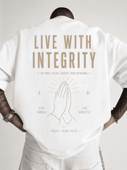 Live With Integrity Graphic Sweatshirt for Men Women Inspirational Back Print Oversized Pullover Crewneck