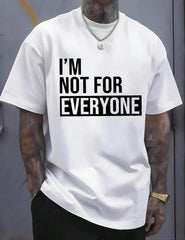 Men's Attitude Graphic T-Shirt I'm Not For Everyone Motivational Letter Print Casual Crew Neck Short Sleeve Tee Everyday Streetwear