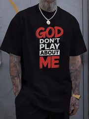 Men's Christian Graphic Tee Inspirational Faith Letter Print Casual Crew Neck Short Sleeve Religious T-Shirt for Everyday Wear