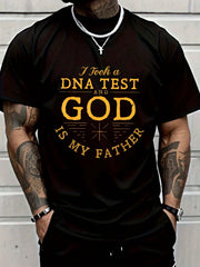 Men's Christian Graphic Tee Inspirational Faith Shirt Religious Letter Print Casual Crew Neck Short Sleeve T-Shirt Gift for Christian Men