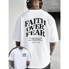 Men's Graphic T-Shirt Faith Over Fear Daily Wear 100% Cotton Unisex Gift Idea For Him Her Streetwear Design Comfortable Casual Top