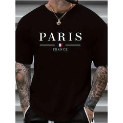 Paris-Inspired Cotton T-Shirt - Breathable, Machine Washable, "PARIS"