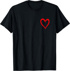 Red Heart Funny Cute Design for Men and Women T-Shirt