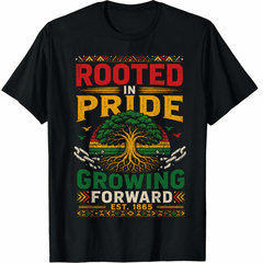 Rooted In Pride Growing Forward Graphic T-Shirt | Inspirational Heritage Tree Vintage Tee