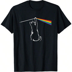 T-Shirt For Men Men's Graphic T-Shirt Funny Cat Rock Music Gift Men Funny Cat T-Shirt