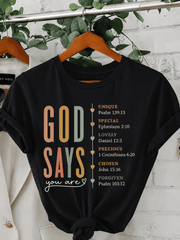 Women's Christian Faith Graphic T-Shirt, Inspirational Bible Verse Print Casual Crew Neck Short Sleeve Tee, Church Shirt Gift for Mom, Wife, Sister, Daughter