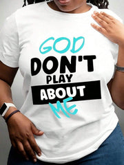 Women's T-Shirt, "God Doesn't Hurt Me,"