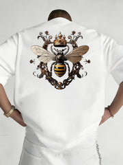 100% Cotton Printed Men's Vintage Graphic T-shirt Crew Neck Short Sleeve Casual T-shirt Men Clothing