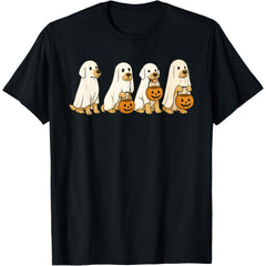 Golden Retriever Dog Ghost Halloween Pumpkin T-Shirt