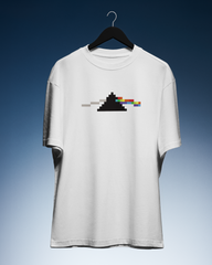 DIYANYONE Original Pixel Art T-shirt: Dark Side of the Moon 8-Bit Prism Pink Floyd