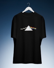 DIYANYONE Original Pixel Art T-shirt: Dark Side of the Moon 8-Bit Prism Pink Floyd