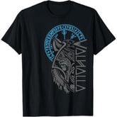 Valhalla Wolf Mask Odin Runes Norse Compass Viking T-Shirt