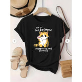 I‘m Not in a Bad Mood Funny Cat T-Shirt - Sarcastic Pet Lover Graphic Tee, Unisex Casual Top