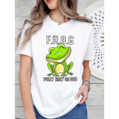 Cartoon Frog Graphic T-Shirt