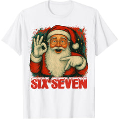 Funny Six Seven Meme Christmas Santa Claus T-Shirt