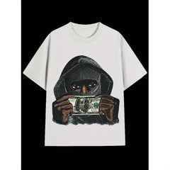 retro old masked portrait money punk T-shirt