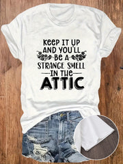 Women's Vintage Humor Graphic Tee, Funny Sarcastic Quote Print T-Shirt, Soft Crew Neck Casual Short Sleeve Top, Everyday Fashion Gift