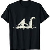 Bigfoot Sasquatch Riding The Loch Ness Monster T-Shirt