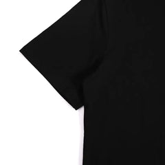 Women's Casual Chic Minimalist Cotton Crew Neck Short Sleeve T-Shirt, Double-Sided All Over Print with Sunrise Cross & Beach Scene