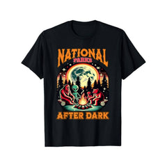 National Park After Dark in Landscapes Retro T-Shirt