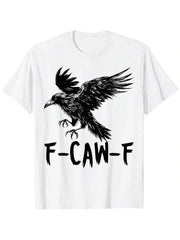 Retro F-Caw-F Black Bird Crow Funny Crow Bird Cawing Grunge T-Shirt