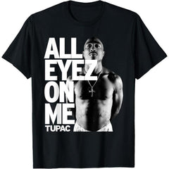 Short Sleeve Print Tupac All Eyez On Me T-Shirt