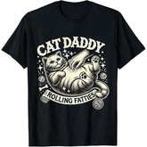 Cat Daddy Funny Cat Lover T-Shirt - Pet Owner Rolling Humor Graphic Tee, Unisex Kitten Dad Casual Top