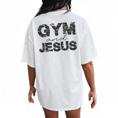 Gym And Jesus Shirt, Gym Pump Cover, Christian Gym Shirt, Gym Shirt,Bodybuilding Pump Cover, Woman Of God,Jesus Shirt, Crewneck T-Shirt