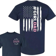 Funny Girl Dad T-Shirt - Girl Dads Club Double Side Print, Unisex Father‘s Day Gift for Cool Dads