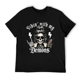 Vibin with my Demons Coffee Skeleton T-shirt