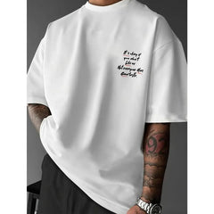 Black Graphic T-Shirt for Summer, Featuring a Trendy Graffiti Style for Casual Wear,Double-sided printing