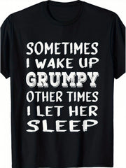 Funny Husband T Shirt for Men, Grumpy Morning Humor Graphic Tee, Casual Short Sleeve Cotton Shirt, Father's Day Gift for Husband Dad