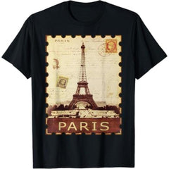 Eiffel Tower Stamp Vintage Paris Souvenir T-Shirt