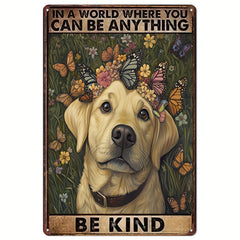 Retro Labrador Retriever Metal Wall Art - Weather Resistant, Pre Drilled for Easy Installation, 12X8 Inches
