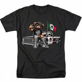 Fashionable Mexican Bear with Truck and Flag T-Shirt