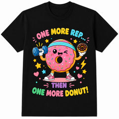 Kawaii Donut Fitness Funny Workout Cartoon Sweet Treat Gym Lover Graphic Tee Cute Food Pun Novelty Gift Unisex Summer Casual Top Soft Cotton Relaxed Fit Streetwear Style