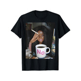 Distressed Doll Face Meme Graphic T-Shirt - Funny Creepy Cute Tee, Unisex Casual Top