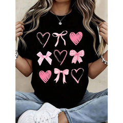 Women Clothes Beach Postcard Print Cream TShirt, Cute Casual Crew Neck Summer Top, Women's Basic Tee