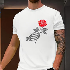 Hand With Rose Print T-shirt